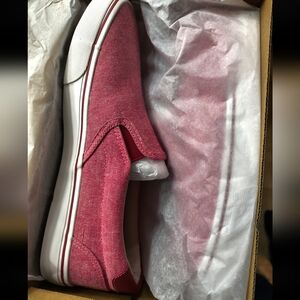 Women Stylish Red Canvas Slip-On Flat Loafers for Women 11